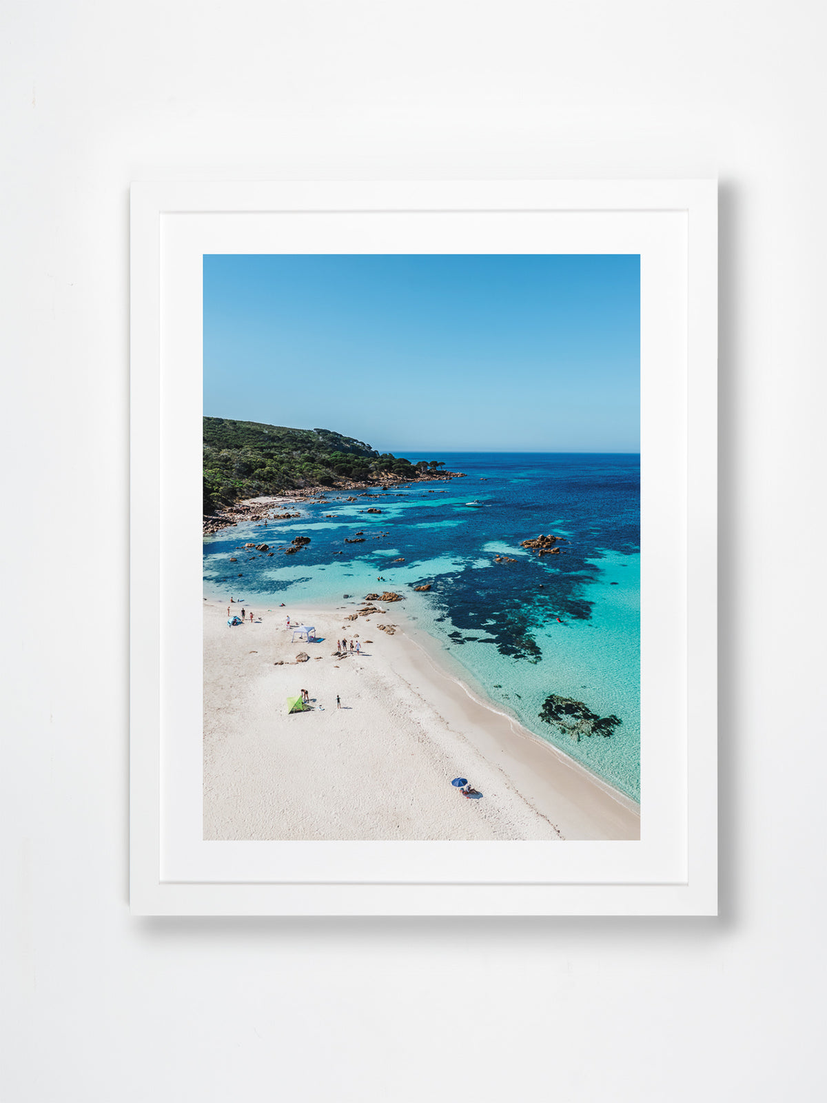 Bunker Bay, Dunsborough, Margaret River Region, WA. Aerial photography print by Salty Wings in a white Classic Frame, portrait (SW2445)