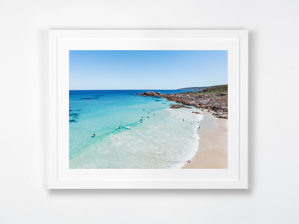 Smiths Beach, Yallingup, Margaret River Region, WA. Aerial photography print by Salty Wings in a white Classic Frame, landscape (SW2447)