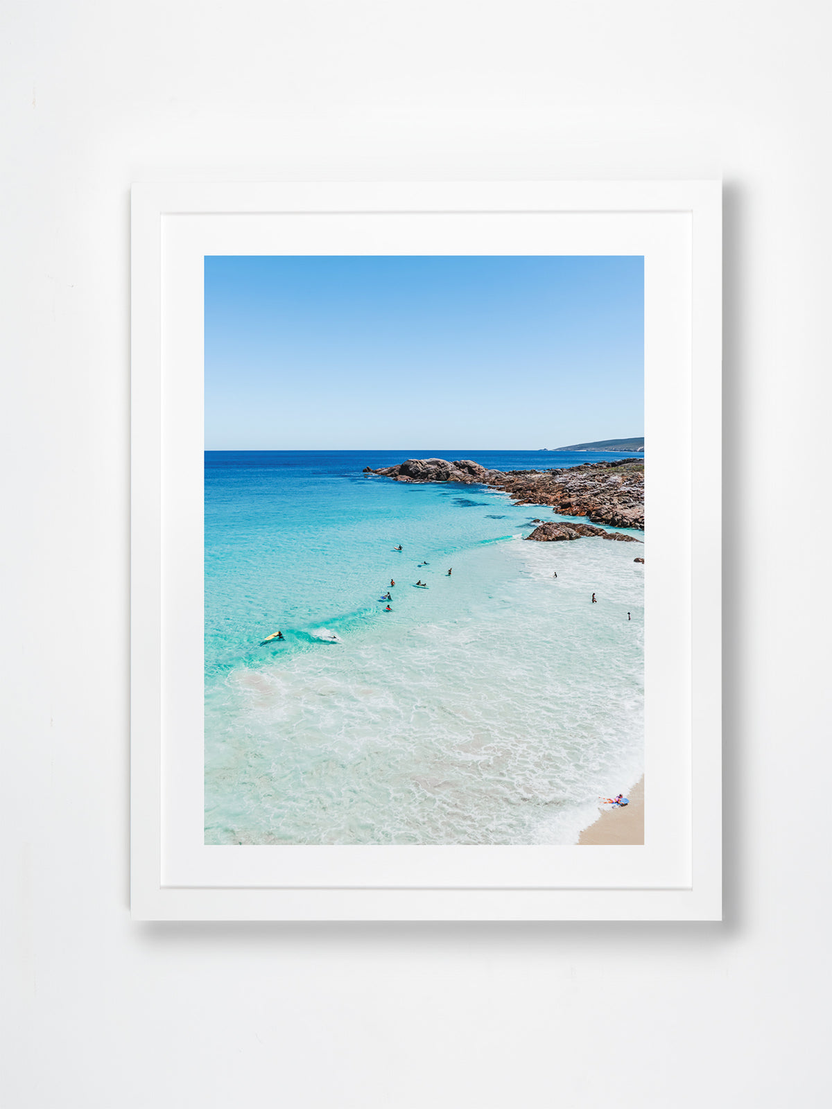 Smiths Beach, Yallingup, Margaret River Region, WA. Aerial photography print by Salty Wings in a white Classic Frame, portrait (SW2447)