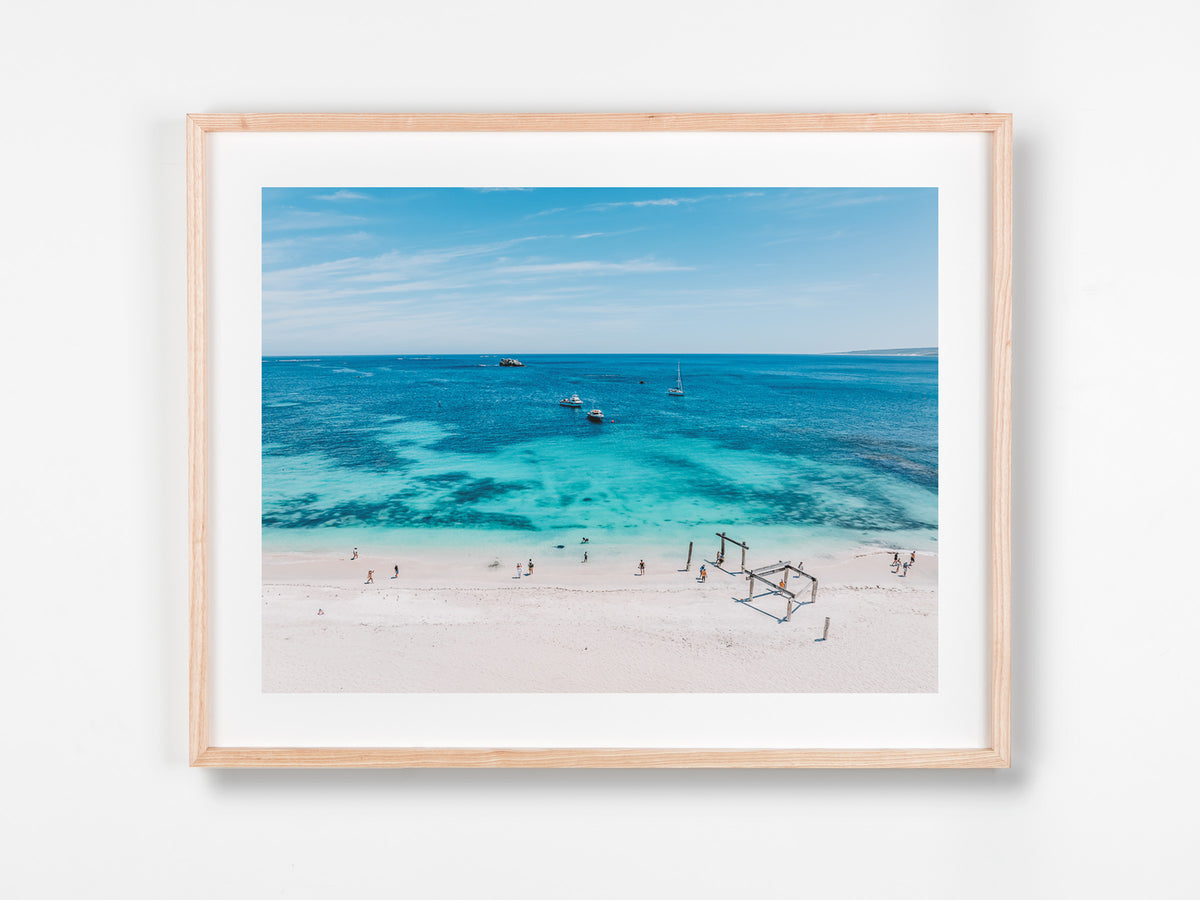 Hamelin Bay, Margaret River, Margaret River Region, WA. Aerial photography print by Salty Wings in a Raw Oak Deep Set Frame, landscape (SW2448)