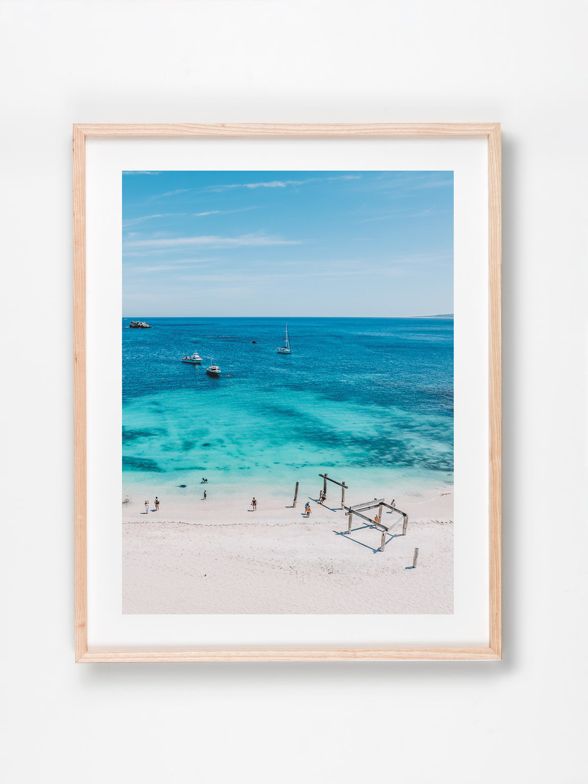 Hamelin Bay, Margaret River, Margaret River Region, WA. Aerial photography print by Salty Wings in a Raw Oak Deep Set Frame, portrait (SW2448)