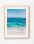 Hamelin Bay, Margaret River, Margaret River Region, WA. Aerial photography print by Salty Wings in a Raw Oak Deep Set Frame, portrait (SW2448)