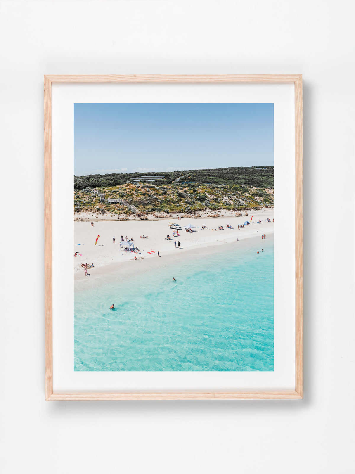 Smiths Beach, Yallingup, Margaret River Region, WA. Aerial photography print by Salty Wings in a Raw Oak Deep Set Frame, portrait (SW2453)
