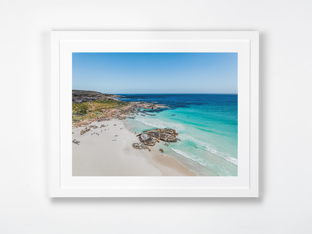 Redgate, Margaret River, Margaret River Region, WA. Aerial photography print by Salty Wings in a white Classic Frame, landscape (SW2457)