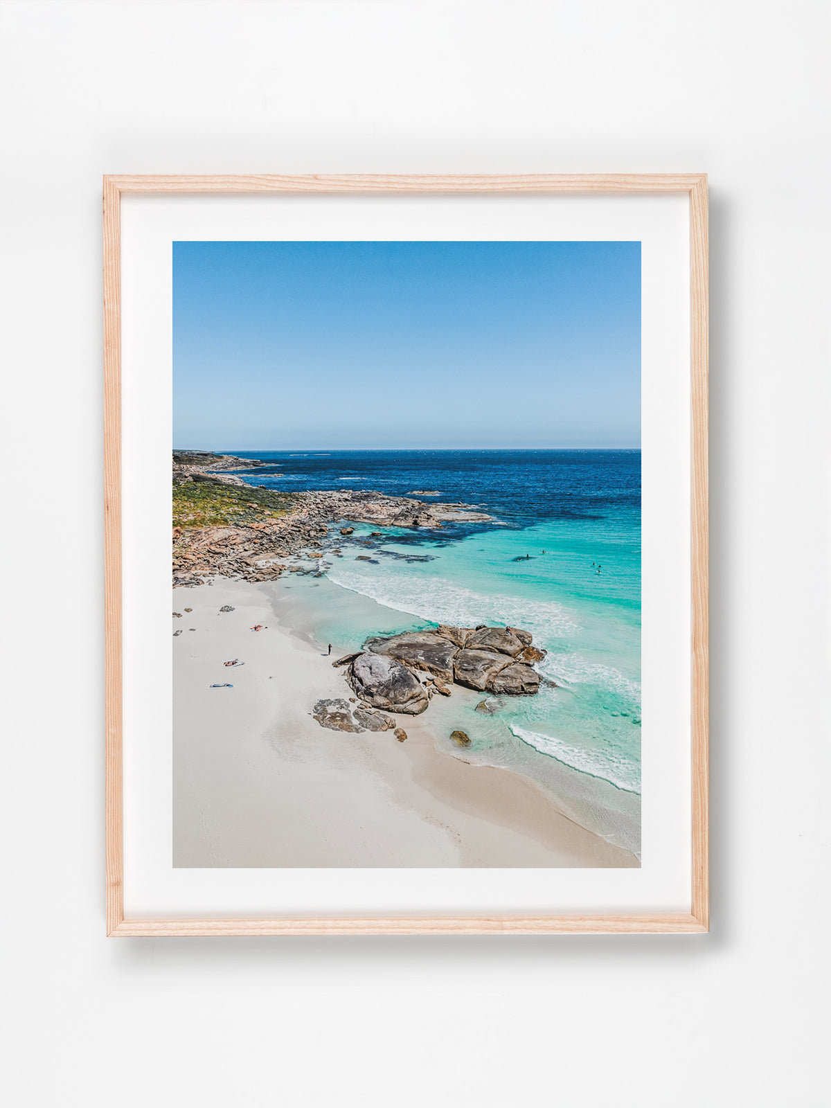 Redgate, Margaret River, Margaret River Region, WA. Aerial photography print by Salty Wings in a Raw Oak Deep Set Frame, portrait (SW2457)