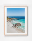 Redgate, Margaret River, Margaret River Region, WA. Aerial photography print by Salty Wings in a Raw Oak Deep Set Frame, portrait (SW2457)