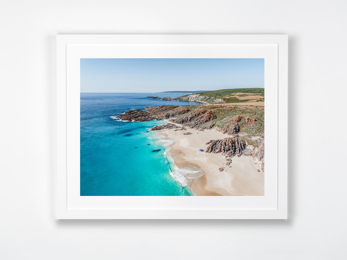 Wyadup, Yallingup, Margaret River Region, WA. Aerial photography print by Salty Wings in a white Classic Frame, landscape (SW2459)