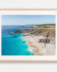 Wyadup, Yallingup, Margaret River Region, WA. Aerial photography print by Salty Wings in a Raw Oak Deep Set Frame, landscape (SW2459)