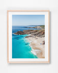 Wyadup, Yallingup, Margaret River Region, WA. Aerial photography print by Salty Wings in a Raw Oak Deep Set Frame, portrait (SW2459)