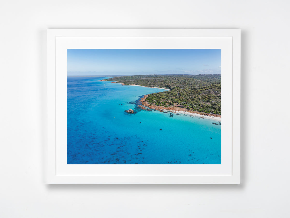 Meelup, Dunsborough, Margaret River Region, WA. Aerial photography print by Salty Wings in a white Classic Frame, landscape (SW2470)