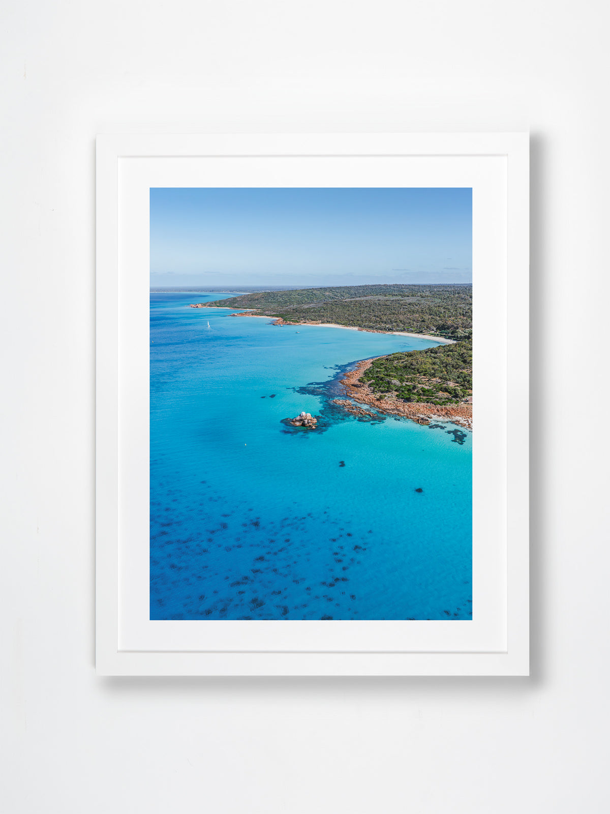 Meelup, Dunsborough, Margaret River Region, WA. Aerial photography print by Salty Wings in a white Classic Frame, portrait (SW2470)
