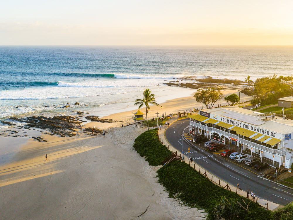Snapper Rocks sunrise aerial photography print — Salty Wings