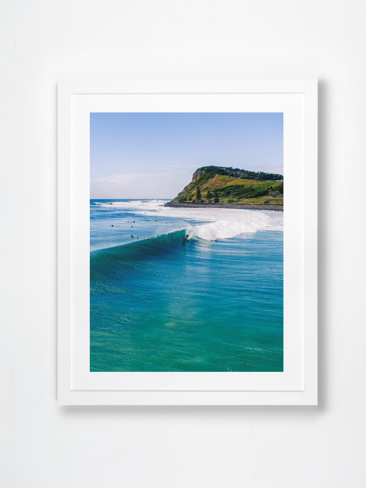 Lennox Head, Ballina, Northern Rivers, NSW. Aerial photography print by Salty Wings in a white Classic Frame, portrait (SW2500)