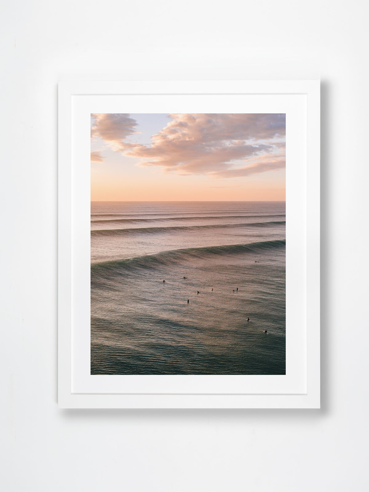 Lennox Head, Ballina, Northern Rivers, NSW. Aerial photography print by Salty Wings in a white Classic Frame, portrait (SW2501)