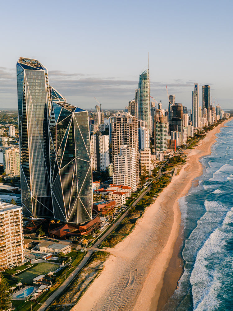Surfers Paradise sunrise aerial photography print — Salty Wings
