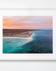 Turquoise Bay, Exmouth, WA. Aerial photography print by Salty Wings in a white Classic Frame, landscape (SW2511)