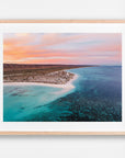 Turquoise Bay, Exmouth, WA. Aerial photography print by Salty Wings in a Raw Oak Deep Set Frame, landscape (SW2511)