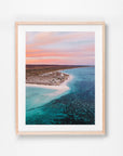 Turquoise Bay, Exmouth, WA. Aerial photography print by Salty Wings in a Raw Oak Deep Set Frame, portrait (SW2511)