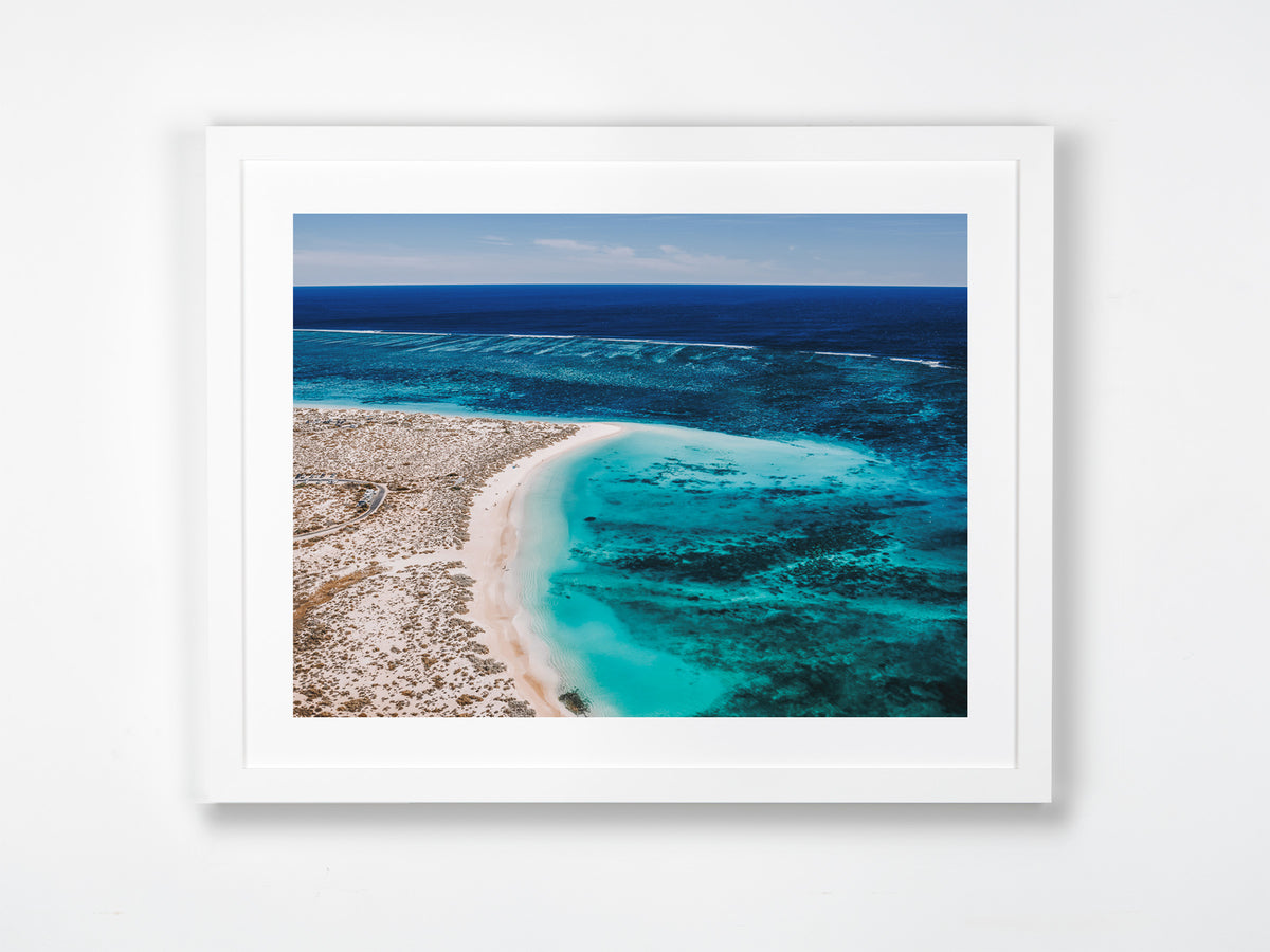 Exmouth, WA. Aerial photography print by Salty Wings in a white Classic Frame, landscape (SW2513)