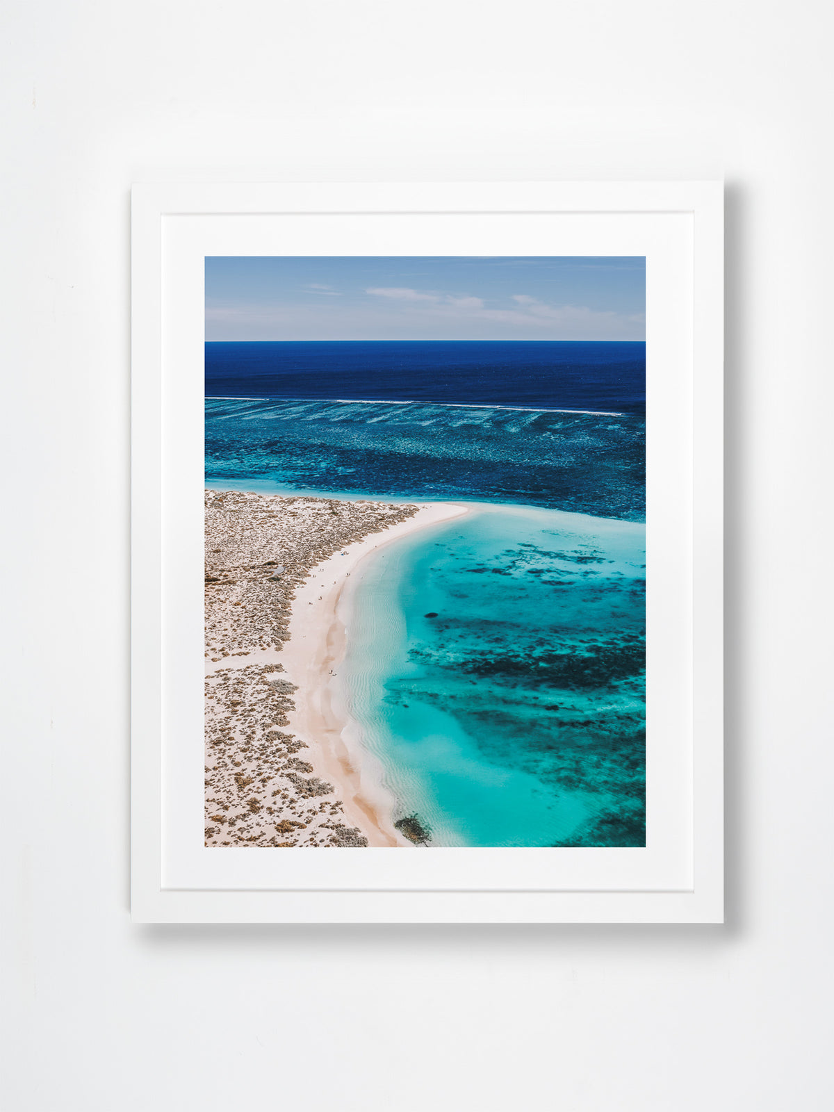 Exmouth, WA. Aerial photography print by Salty Wings in a white Classic Frame, portrait (SW2513)