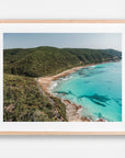 Jamieson Creek, Great Ocean Road, VIC. Aerial photography print by Salty Wings in a Raw Oak Deep Set Frame, landscape (SW2518)
