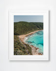 Jamieson Creek, Great Ocean Road, VIC. Aerial photography print by Salty Wings in a white Classic Frame, portrait (SW2518)