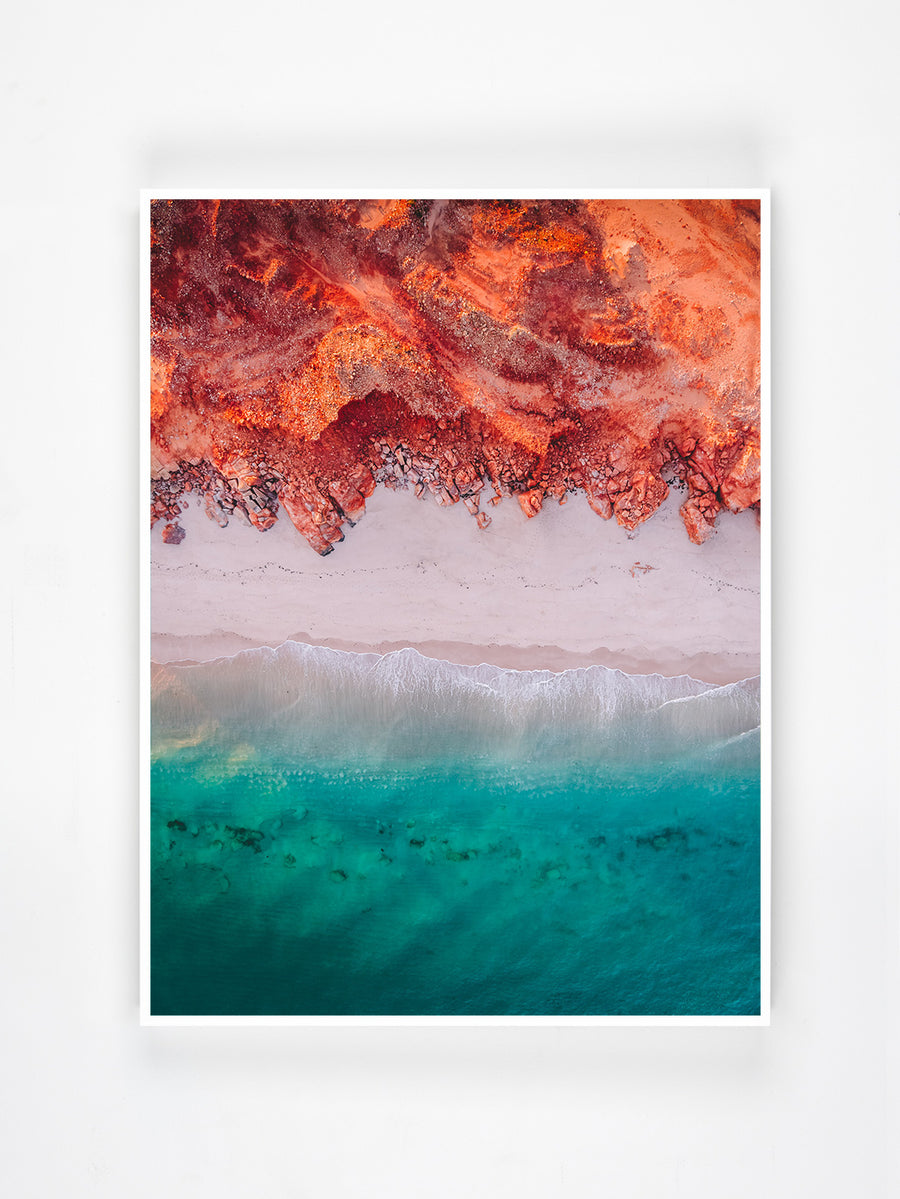 In Stock - SW0973 - Cape Leveque - 80cm x 60cm / Canvas - Stretched with Profile Frame / White / Portrait