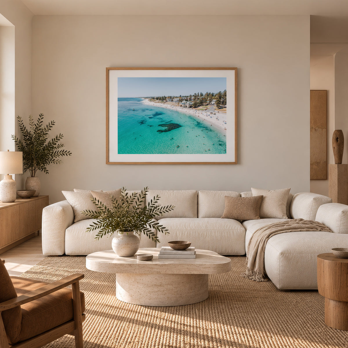 living room. print. Salty Wings aerial print. Cottesloe beach print.