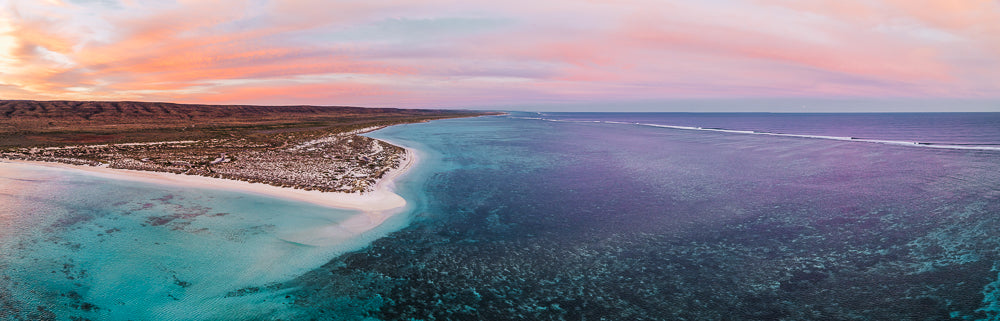 Turquoise Bay panoramic aerial photography print, Salty Wings