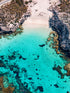 Little Salmon Bay, Rottnest Island, WA. Aerial photography print by Salty Wings, portrait (SW1084)