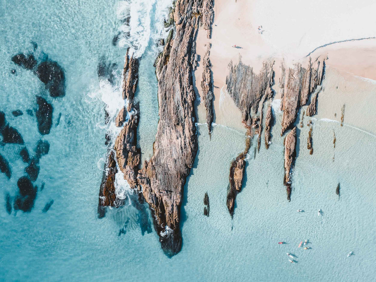 Snapper Rocks In Drawing Snapper Rocks Aerial Print | Salty Wings
